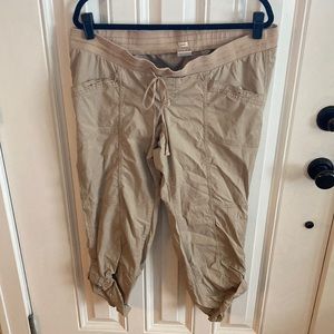 Maternity cargo khaki pants